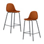 Luca Velvet Bar Stool (Set of 2) - Rust / Black