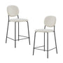 Margot Boucle Bar Stool (Set of 2) - White / Black