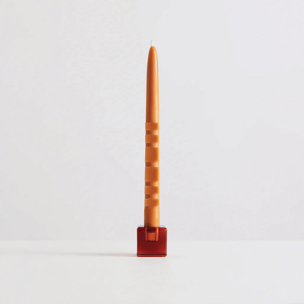 Le Cube Single Candle Holder (Amber)