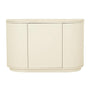 Oberon Crescent Marble Storage Unit - Natural Travertine / Shell