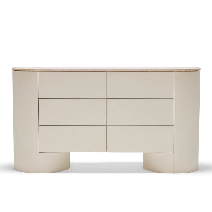 Fin 6 Drawer Dresser (Lacquered Tofu)