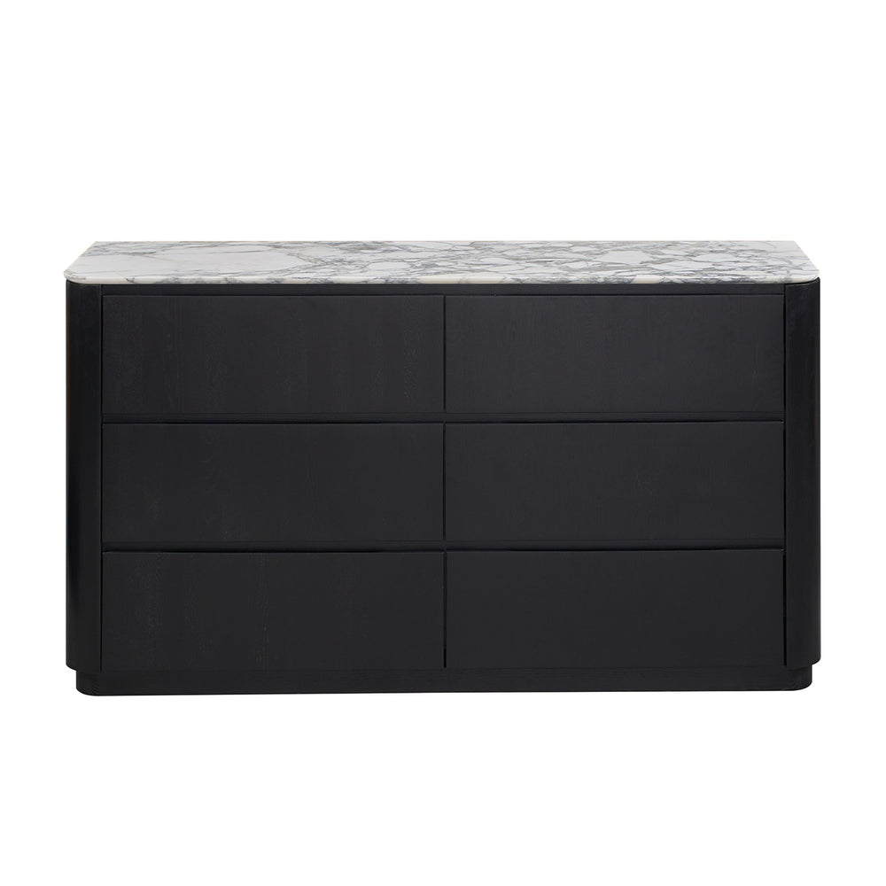 Arabescato Carrara Marble / Black Oak