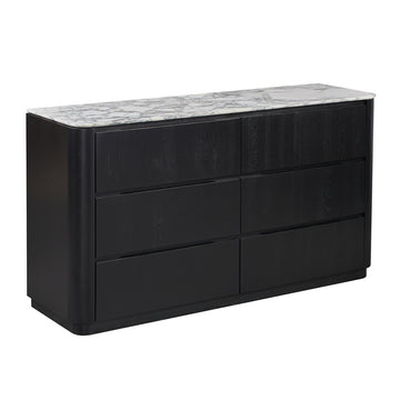 Arabescato Carrara Marble / Black Oak