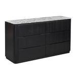 Arabescato Carrara Marble / Black Oak