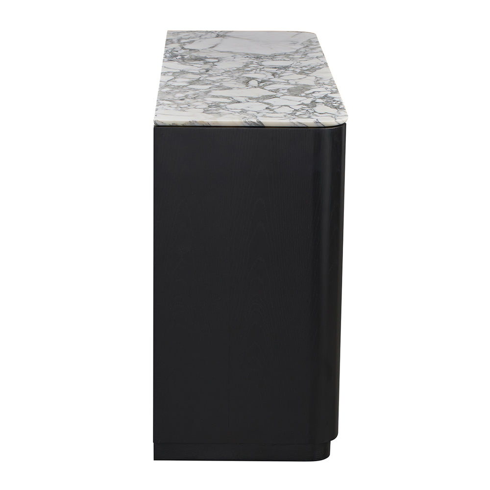 Arabescato Carrara Marble / Black Oak