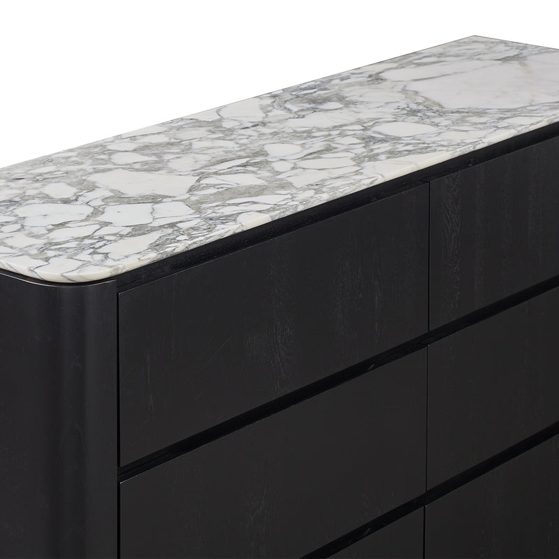 Arabescato Carrara Marble / Black Oak