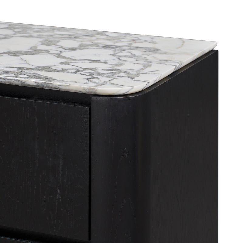 Arabescato Carrara Marble / Black Oak