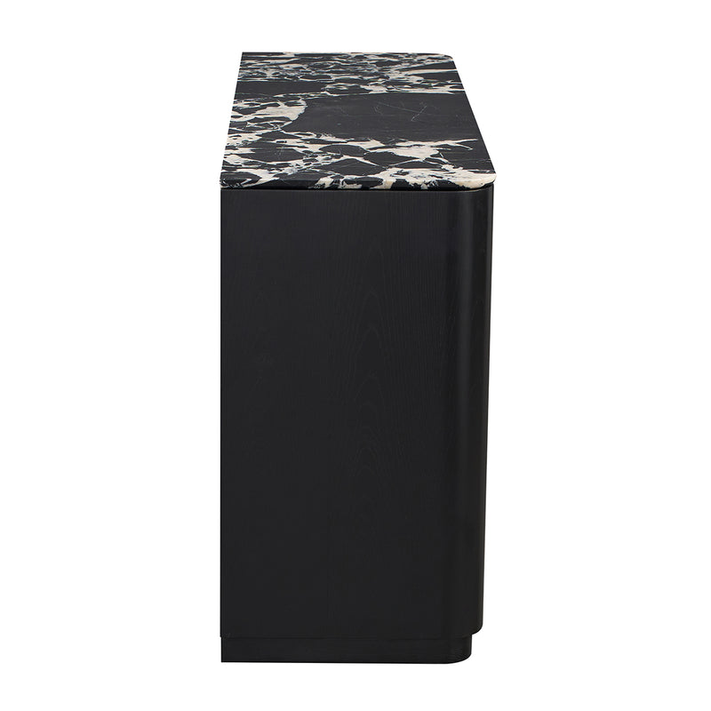 Black Calacatta Viola Marble / Black Oak