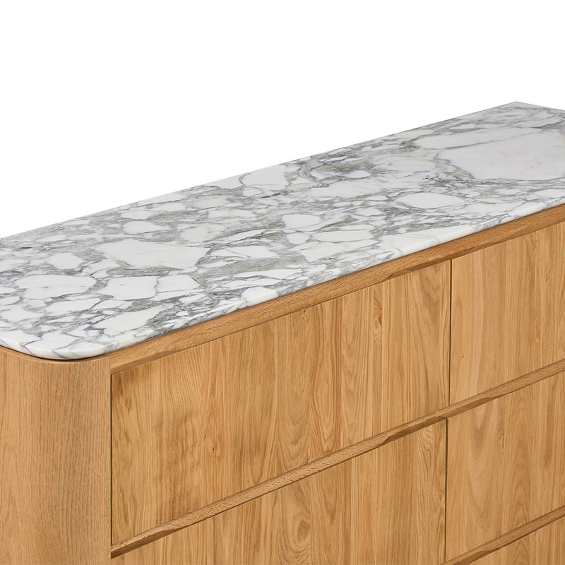 Arabescato Carrara Marble / Oak
