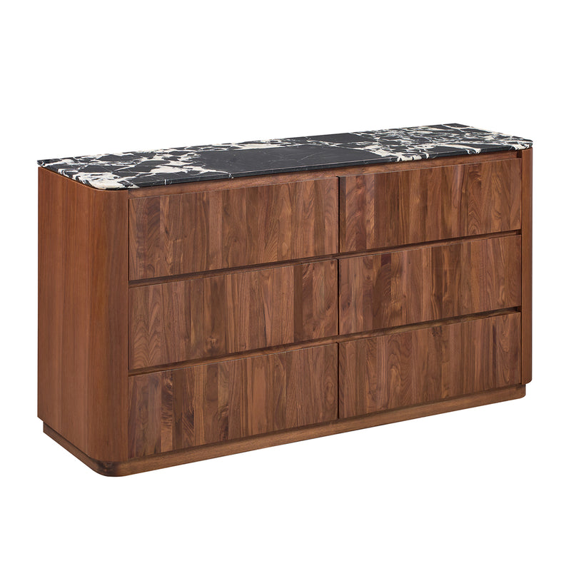 Black Calacatta Viola Marble / Walnut