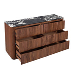 Black Calacatta Viola Marble / Walnut