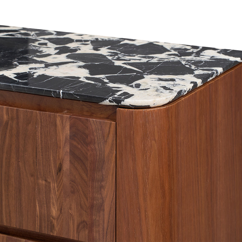 Black Calacatta Viola Marble / Walnut