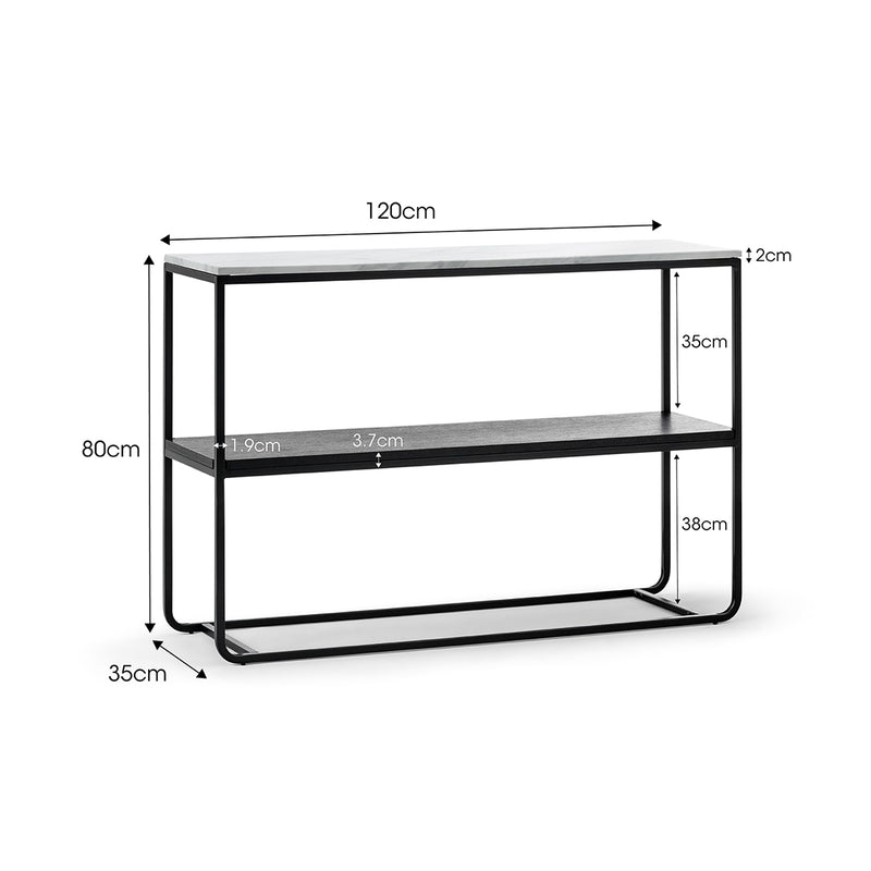 Maverick White Marble Console Table