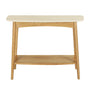 Oia Travertine Console Table - Oak
