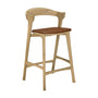 Bok Leather Counter Stool - Cognac Leather / Oak