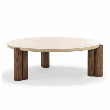 Alba Round Travertine Coffee Table