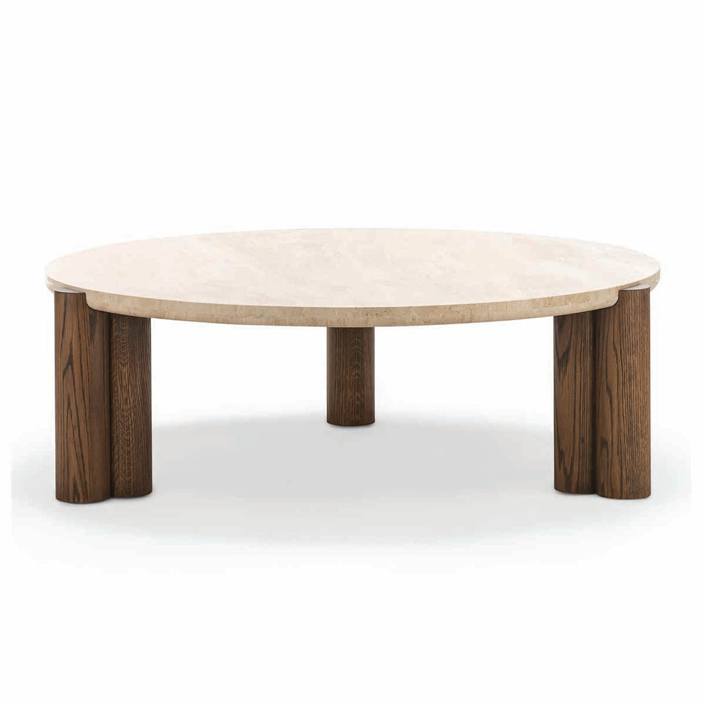 Alba Round Travertine Coffee Table