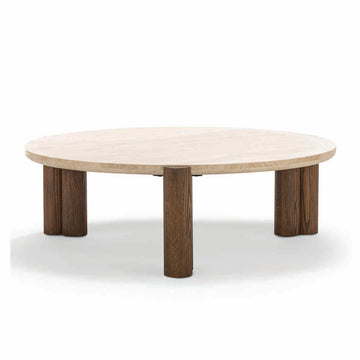 Alba Round Travertine Coffee Table