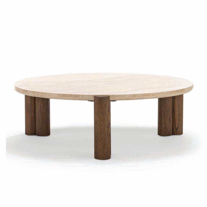 Alba Round Travertine Coffee Table