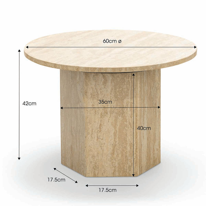 Cream Travertine / 60cm