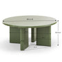 Nova Chunky Round Coffee Table - Olive Green
