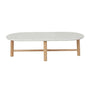 Artie Oval Marble Coffee Table - Matt White Marble / Natural Ash