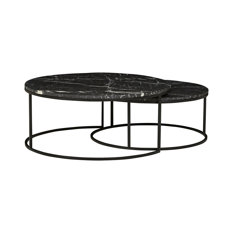 Elle Flat Metal Nest Marble Coffee Table