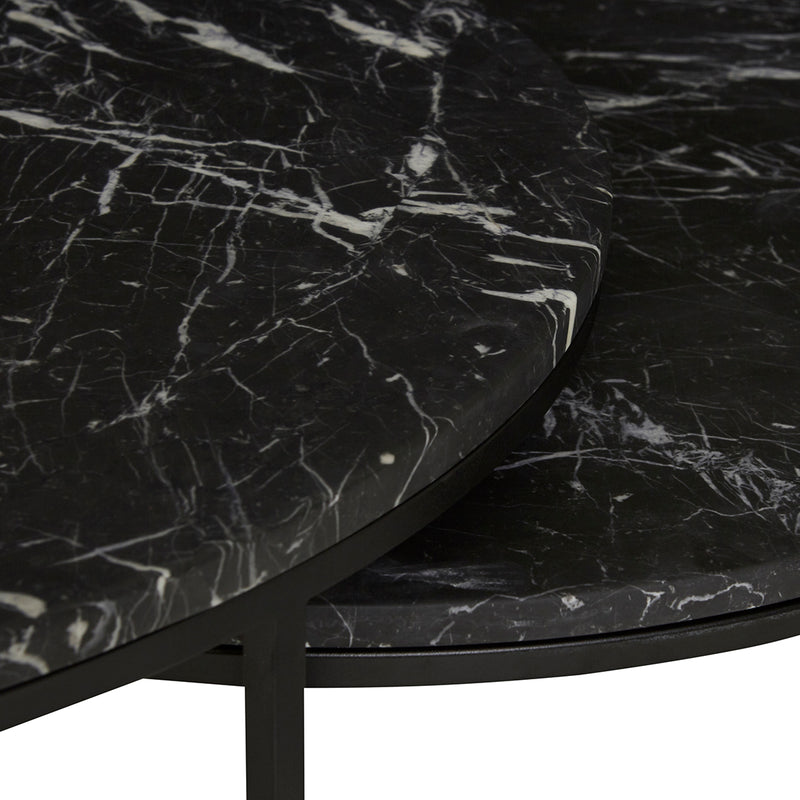 Elle Flat Metal Nest Marble Coffee Table