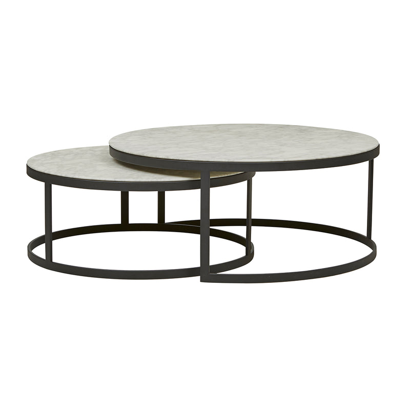 Elle Flat Metal Nest Marble Coffee Table