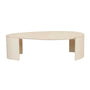 Oberon Curve Marble Coffee Table - Natural Travertine / Shell