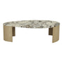 Oberon Curve Coffee Table - Matt Ocean Marble / Natural Ash