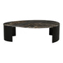 Oberon Curve Coffee Table - Matt Storm Marble / Matt Dark Oak