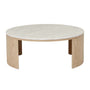 Oberon Crescent Marble Coffee Table - Matt White Marble / Natural Ash