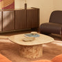 Bowie Marble Coffee Table - Burlwood / Crema Marble