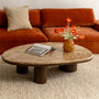 Camille Pebble Marble Coffee Table - Walnut / Emperador Brown Marble