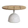 Saura Round Outdoor Coffee Table - White Terrazzo / 35 x 55cm