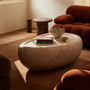 Pablo Pebble Coffee Table - Crema Valencia Marble Finish