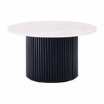 Cosmos Coffee Table (Black Oak, Carrara Marble, 85cm)