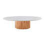 Cosmos Marble Coffee Table - Oak / 120cm