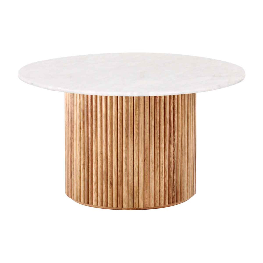 Cosmos Coffee Table (Oak, Carrara Marble, 85cm) – Life Interiors