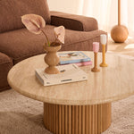 Cosmos Coffee Table (Oak, Travertine, 100cm)