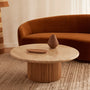Cosmos Travertine Coffee Table - Oak / 100cm