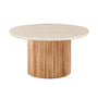 Cosmos Travertine Coffee Table - Oak / 85cm