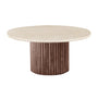 Cosmos Travertine Coffee Table - Walnut / 85cm