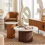 Cosmos Marble Coffee Table - Walnut / 85cm
