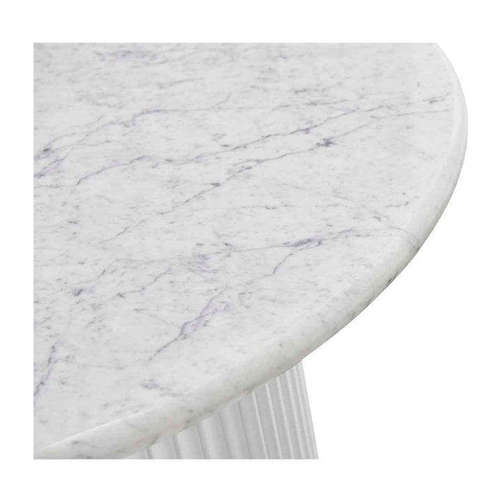 Cosmos Coffee Table (White Oak, Carrara Marble, 85cm)