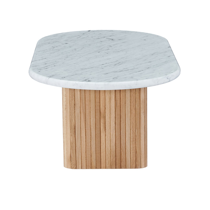 Noir Oval Coffee Table (Oak, Marble, 120cm)
