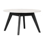 Oia White Marble Coffee Table - Black / 70cm Diameter