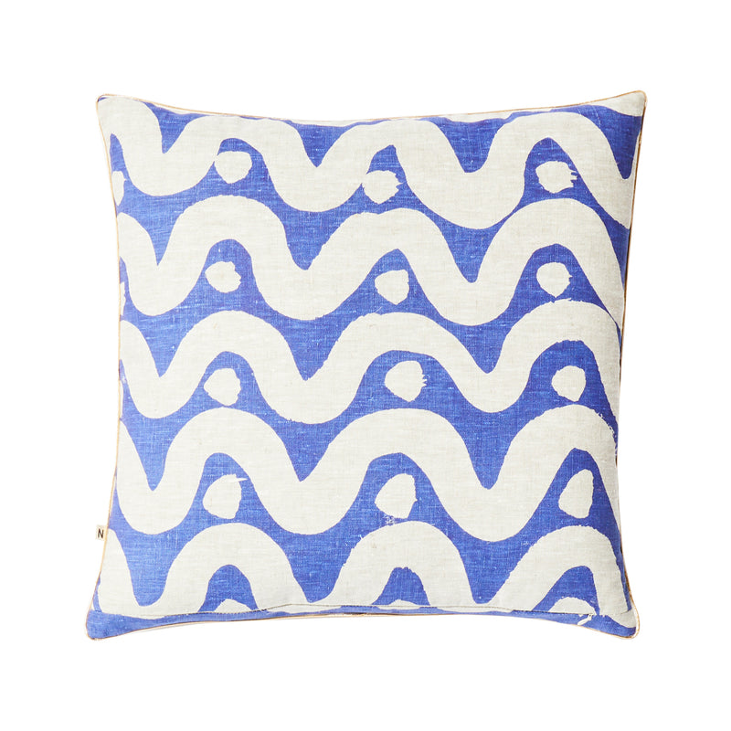 Life X Bonnie &amp; Neil Billow Cushion (50cm, Tan, Yves Klein Blue)