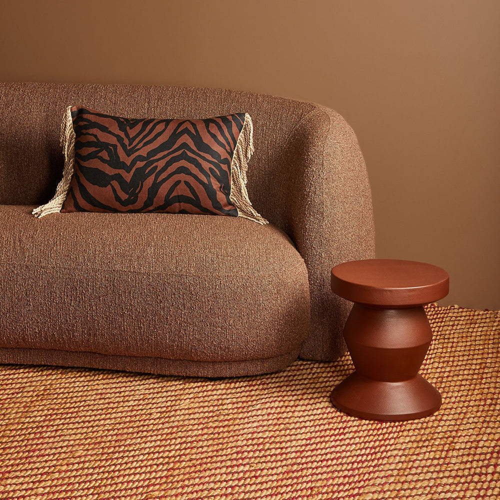 Zebra Chocolate Linen Cushion